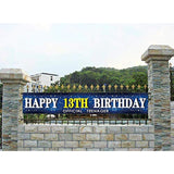 Large Blue Happy 13th Birthday Banner, Teenager Yard Sign and Photo Backdrop