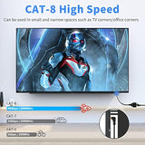 Cat8 Network Extension Cable 40Gbps, 90 Degree Down Angle Rj45 Male To Female