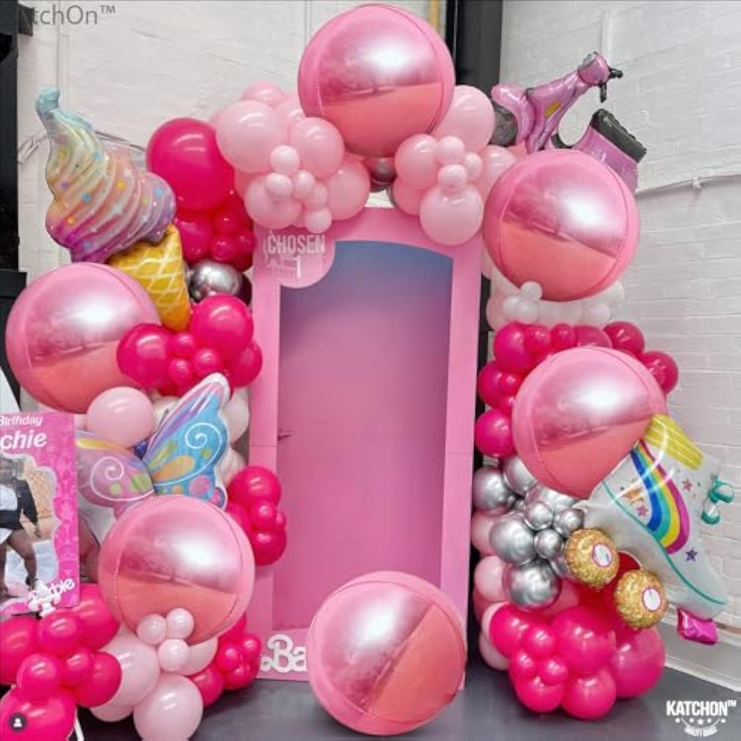 12 Pieces, Large Metallic Pink Balloons - 22 Inch | 360 Degree 4D Sphe