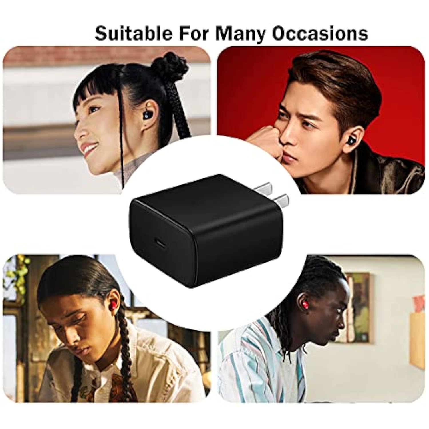 Usb-C 20W Charging Block Charger Adapter For Beats Earbuds, Beats Solo 4, Studio Pro(X Kim Kardashian),Studio Buds+, Flex, Fit Pro,Solo Buds, Pill 2024 Wireless Speaker Earphones Headphone Accessories