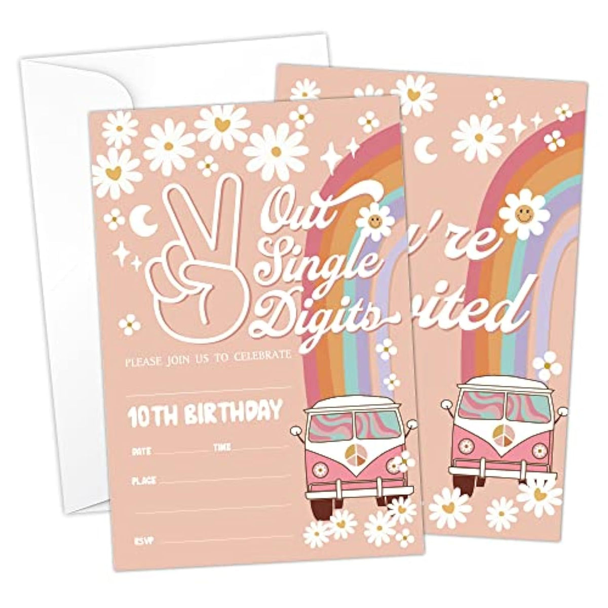 10Th Birthday Fill-In Invitations Cards With Envelopes (20 Count)?Out Single Digits 10Th Birthday Party Supplies Decorations, Birthday Invites For Boys/Girls - A43