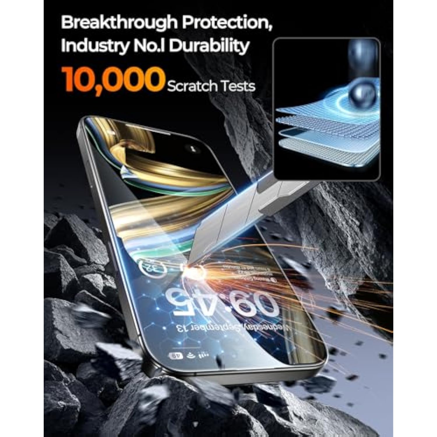 4-Pack Privacy Screen Protector For Iphone 15 Pro Max [Auto-Alignment Kit] [10X Military Grade Protection] 9H Shatterproof Tempered Glass Compatible 15 Pro Max 6.7" Case-Friendly, Zero Bubble