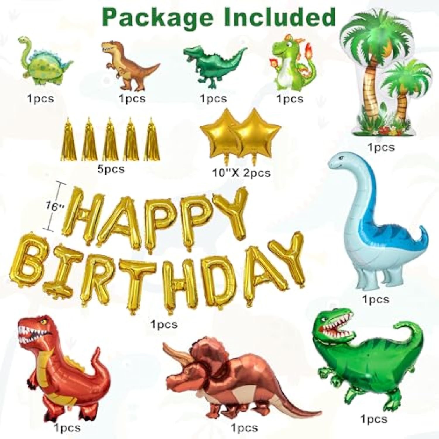 Dinosaur Birthday Party Decorations Supplies, 125Pcs Dinosaur Green Orange Blue Balloons Garland Arch Kit Happy Birthday Dino Foil Balloon Curtain For Kids Boys Dino Jungle Safari Baby Shower Party