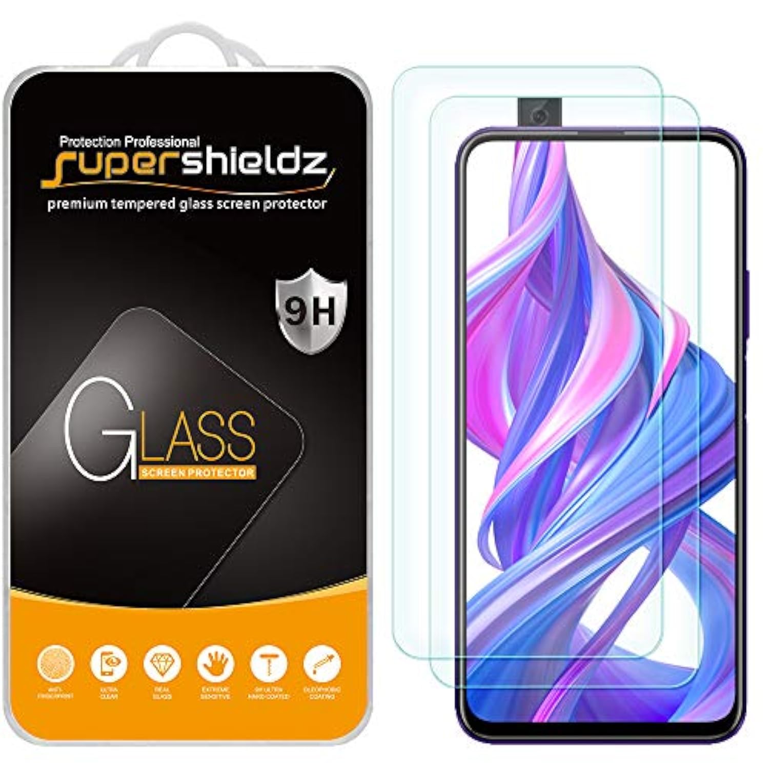(2 Pack) Designed For Huawei Honor 9X And Honor 9X Pro Tempered Glass Screen Protector, Anti Scratch, Bubble Free