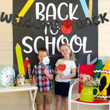 Black Glitter Welcome Back Banner, First Day of School Decorations