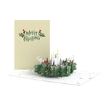 Christmas Pop-Up Card For Her And Him - 3D Holiday Greeting Cards For Boys, Girls, Men, Women - Christmas Candle 5" X 7" Wreath - Blank Note Card & Envelope Included