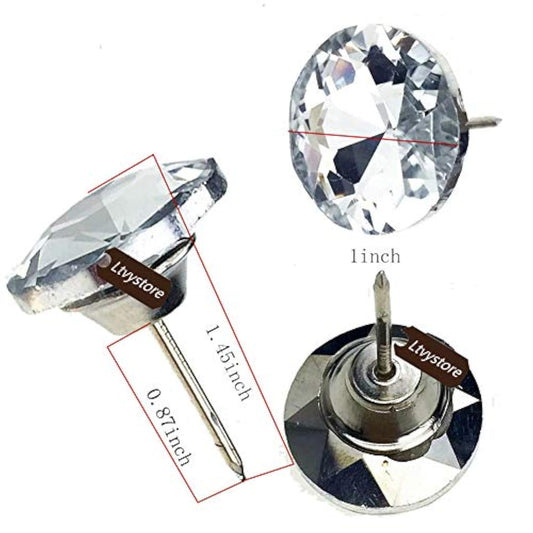 70Pcs 1Inch Rhinestone Sew Buttons Diamond Crystal Upholstery Nails Ta