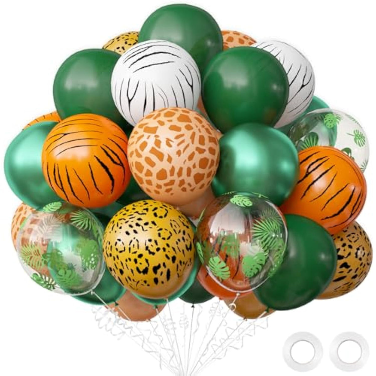 Jungle Party Decorations, Jungle Safari Balloons, 68 Pack Animal Balloon Set For Boys Girls Tropical Safari Baby Shower Decor, Tropical Wild One Birthday Party Supplies, 12 Inch