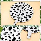 12 Pcs 18 Inch Cow Print Aluminum Foil Balloons - Jungle Animal Patterns Round Aluminium Foil Balloon Wildlife Print Balloons For Zoo Themed Jungle Safari Themed Birthday Decorations