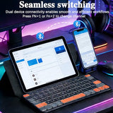 Foldable Keyboard With Backlit, Ultra Light Portable Wireless Keyboard With Adjustable Angle Stand & Leather Case,Compact Travel Bluetooth Keyboard For Ipad Mini,Iphone, Windows, Ios & Android