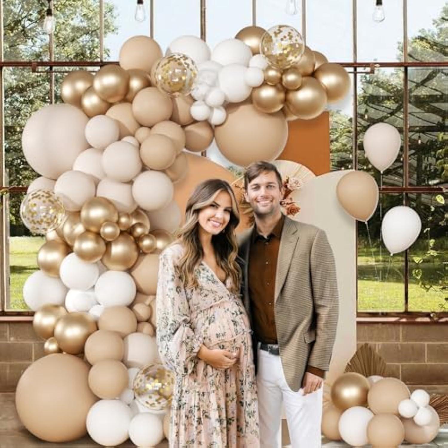 147pcs Neutral Balloon Arch Kit – Beige, Cream, Gold for Baby Shower & Parties