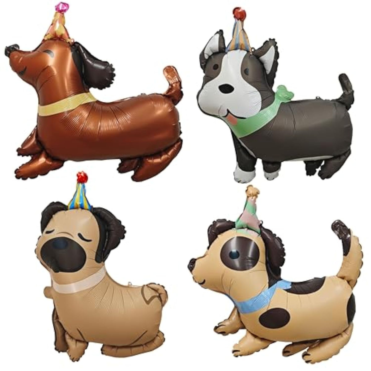 4Pcs Animal Dog Birthday Balloons Cute Pet Puppy Mylar Foil Party Balloons Decoration For Kids Gift Dog Themed Birthday Baby Shower Pet Party Decorations