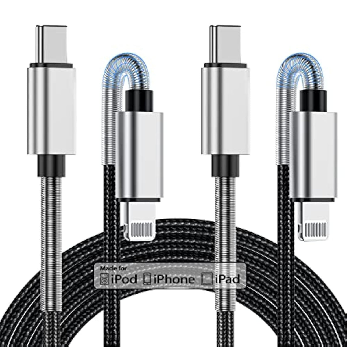 2Pack 10Ft Iphone Fast Charger Cable, [Apple Mfi Certified] Long Usb C To Lightning Cable 10 Foot, High Fast 10 Feet Apple Charging Cord For Apple Iphone 14/14 Pro Max/13 Mini/12/11/Xs/Xr/8/7Plus,Ipad