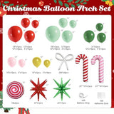 Christmas Balloon Garland Arch Kit, 146Pcs Red Green Pink Gold Balloons with Candy Cane Exploding Star Foil Balloons for Christmas Party Decorations