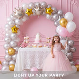 110Pcs Silver Balloons, Silver Latex Balloon For Birthday Baby Shower Graduation Engagement Anniversary Wedding Party Supplies Garland Arch Decoration,12 Inches