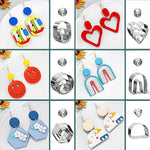 Polymer Clay Earring Making Kit With Gift Box, Including 32Pcs Polymer Clay Cutters, 24Pcs Oven Bake Clay, 30 Set Earring Rings&Hooks, Jewelry Making Kit For Teen Girls