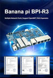 Bpi-R3 Wifi 6 Router Development Board With Mediatek Mt7986 Chip 2Gb Ddr Ram, 8Gb Emmc Flash, Dual Gbe Lan For Iot Router Projects, M.2 Key-E Pcie Interface (Banana Pi R3 Router Board Kits)