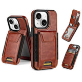 Brown iPhone 13 Case with Wallet and Card Holder