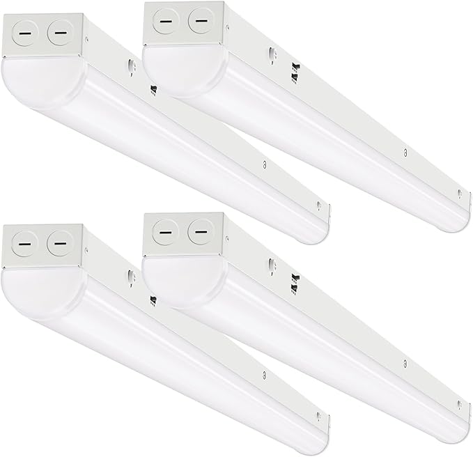4 Pack 4FT LED Linear Light Fixtures CCT Selectable 40W 32W 24W Shop Lights for Office Garage