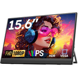 Portable Monitor For Laptop Fhd 15.6" 1080P Ultra-Slim Usb-C&Hdmi External Second Screen For Laptop Travel Monitor Dual Speaker-Screen Extender For Pc/Mac/Phone/Ps4/5/Xbox/Switch-Vesa*2
