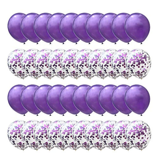 Metallic Purple Balloons And Confetti Balloons For Wedding Bridal Show
