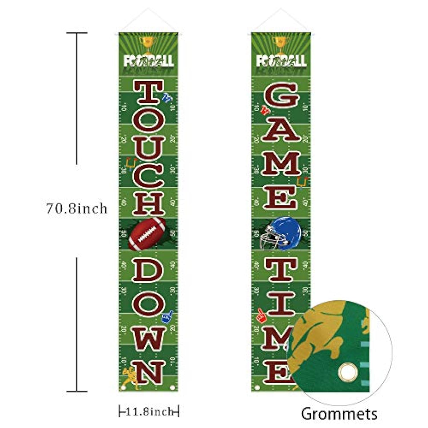 Football Welcome Porch Banner, Door Hanging Sign for Game Day Sports Parties