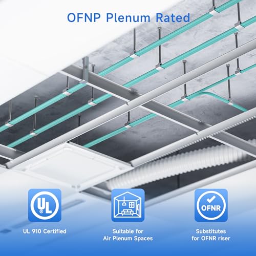 40Gb OFNP Plenum Rated Multimode Duplex 50/125 OM3 Fiber Cable, Short LC to LC Fiber Optic Cable - 3.3ft / 1m