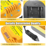 Mini Car Battery Charger For Dewalt 20V 18V Li-Ion Battery, Replace For Dcb112, 2A Mini Vehicle Charger For Max Xr Dcb201 Dcb202 Dcb203 Battery (Charger Only)