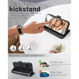 Compatible With Iphone 15 Wallet Case, Pu Leather Flip Folio Case With Card Holders Rfid Blocking Kickstand [Shockproof Tpu Inner Shell] Phone Cover 6.1 Inch 2023, Black