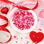 1500Pcs Valentines Beads For Making Crafts Pink Rose Red White Beads Plastic Small Valentine Day Spacer Beads Hair Beads For Crafts Supplies