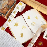 Christmas Roll Stickers Gold Foil Xmas Round Seal Label Self-Adhesive 1000 Pcs 1" Merry Christmas Snowflake Party Favors Card Envelope Craft Gift Decor
