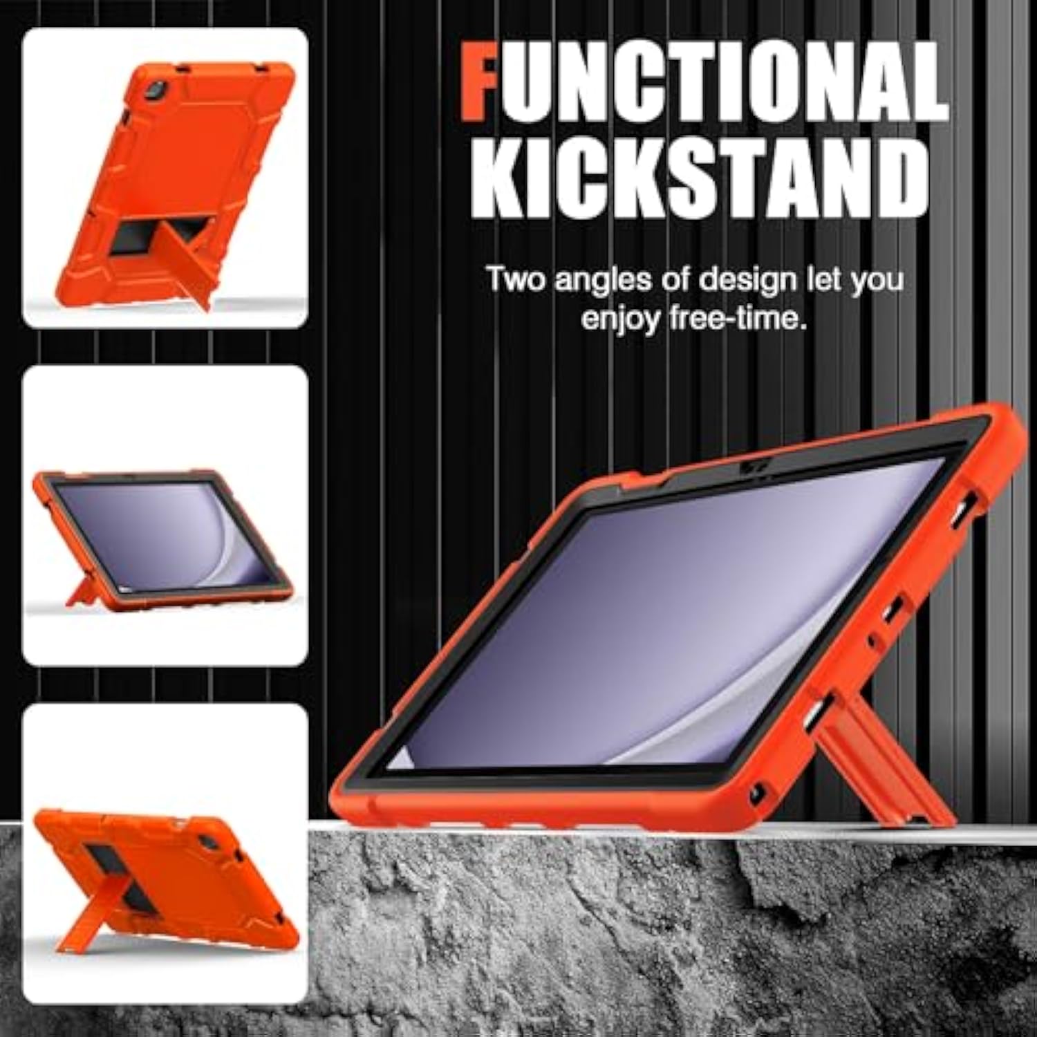 Case For Samsung Galaxy Tab A9+/A9 Plus 11” 2024 Model (Smx210/X216/X218), Heavy Duty Shockproof Rugged High Impact Protective Case, Orange
