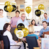 Funny Farewell Balloons (45pcs): Black, Gold & White Latex Goodbye Party Decorations
