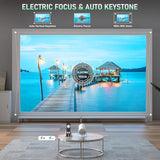 Bone White Projector & Built-In Apps Mini Projector With Wi-Fi And Bluetooth, Full Hd 1080P Smart Portable Projector With 210° Stand, Auto Vertical Keystone, Compatible With Hdmi/Usb/Tv Stick