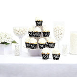 Big Dot of Happiness Adult 90th Birthday - Gold Party Decorations Cupcake Wrappers Set 12