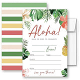 Hawaiian Aloha Luau Birthday Decorations, Aloha Party Celebration, Hawaiian Aloha Luau Birthday Invitation. (082)