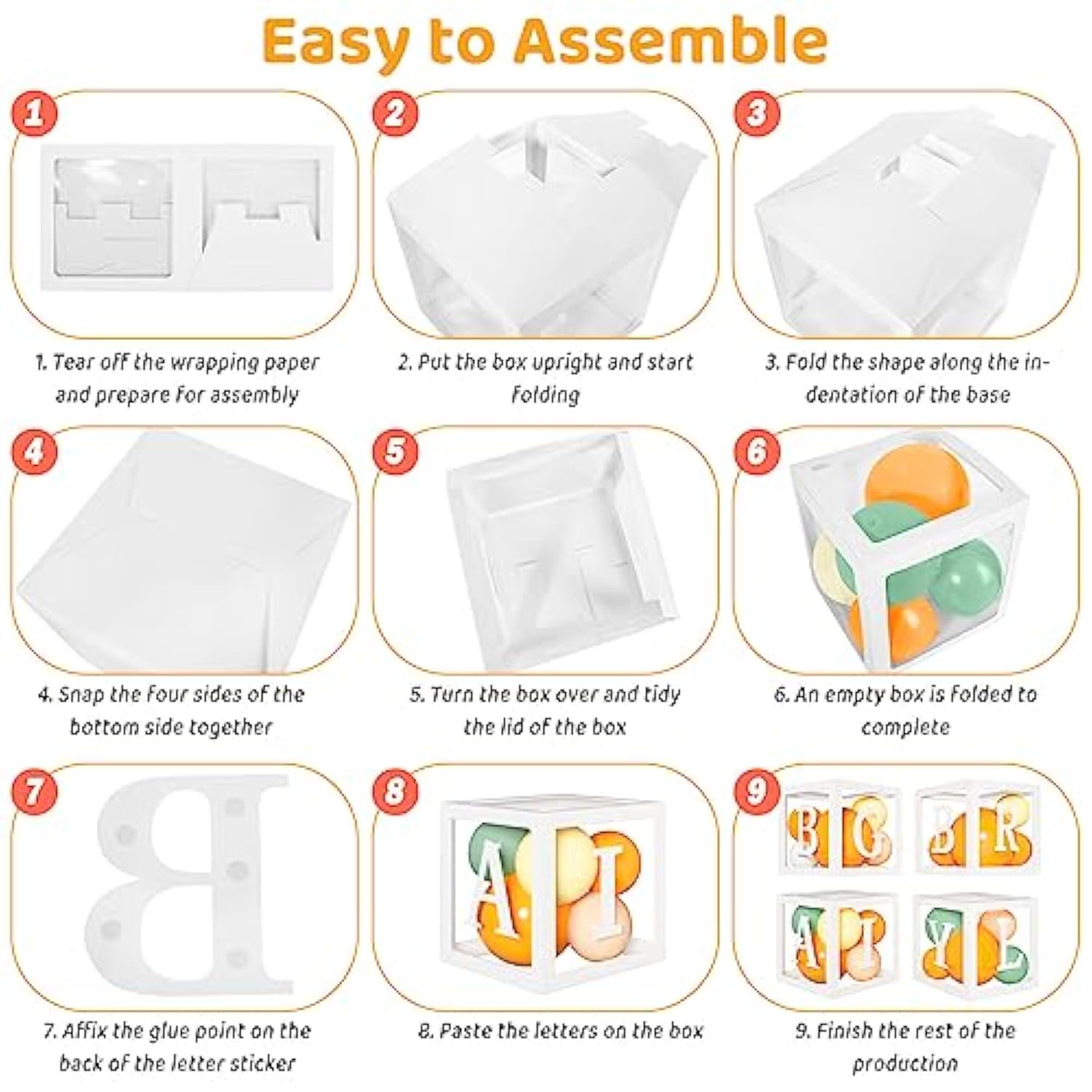 138pcs Little Cutie Baby Shower Balloon Boxes & Orange Garland Kit