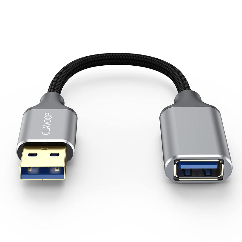 Short Usb Extension Cable, Usb Cable Extender 6 Inch Braided Usb A Male To Fem