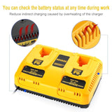 Dual Dc9320 Fast Charger For Dewalt 18V Battery Dw9116 Compatible With 7.2V-18V Xrp Nicd/Nimh Dc9098 Dc9096 Dc9091 De9057 Dw9072, For Dewalt Battery Charger (Not For Lithium)