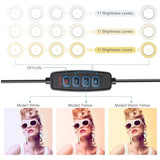 2 In 1 Led 6" Ring Light With Tripod Stand & Clamp For Youtube Video & Makeup, Mini Led Camera Light With Cell Phone Holder, 3 Light Modes & 11 Brightness Levels, Black