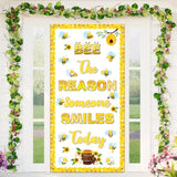 Spring Bee Classroom Decorations Door Cover Motivational Be The Reason Someone Smiles Door Banner Honeybee Sunflower Butterfly Flower Hanging Banner Backdrop For Summer School Home Wall Party Supplies