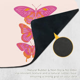 Funky Pink Butterfly Mouse Pad, Trendy Preppy Butterflies Mousepad For Gaming Work Computer Laotop Office Dorm With Non-Slip Rubber Base, 9.5X8 Inch