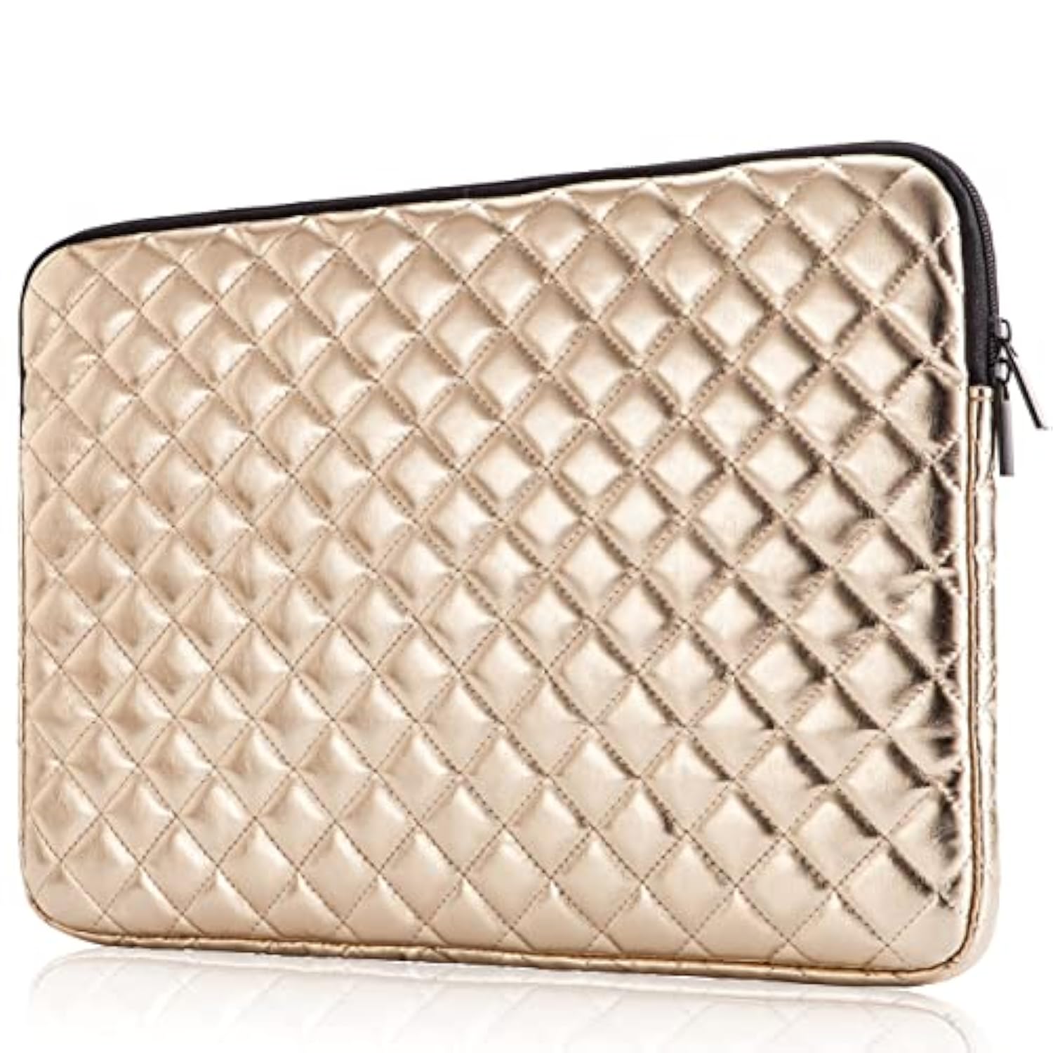 Puffy Laptop Sleeve 11 12 13 13.3 14 15 15.6 Inch Case Protective Bag Quilted Pu Leather Lined Padded