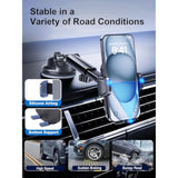[Military-Grade] 3-In-1 Phone Holders For Your Car, [2025 Most Stable And Flexible Suction Cup] Vent Dashboard Windshield Cell Phone Mount Car Fit For All Phones, Iphone, Samsung