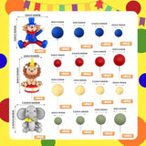19 Pc Circus Cake Decoration Balls Cake Picks for Carnival Birthday & Baby Shower