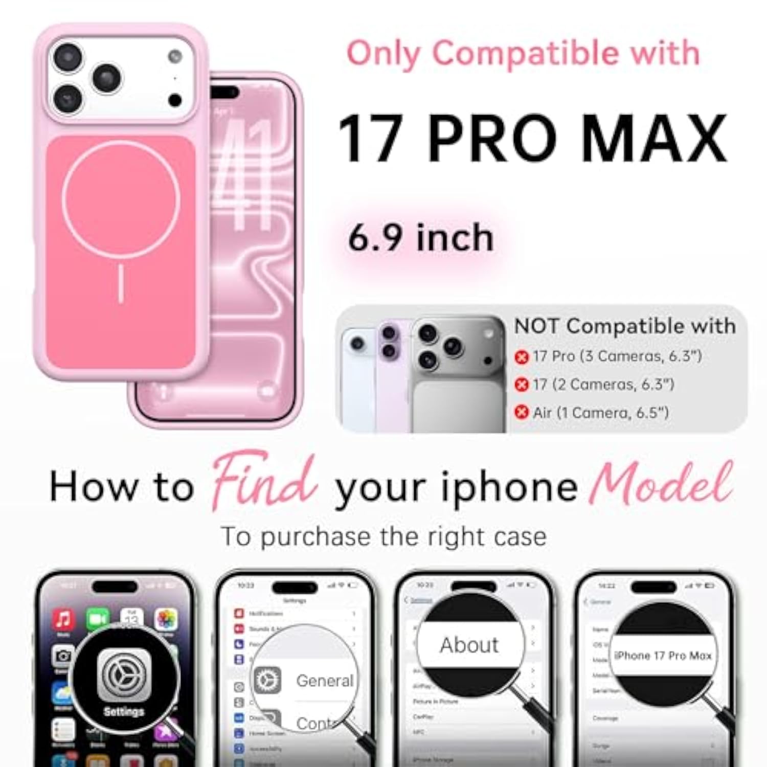 Magnetic Case for iPhone 17 Pro Max - Premium Liquid Silicone Pink