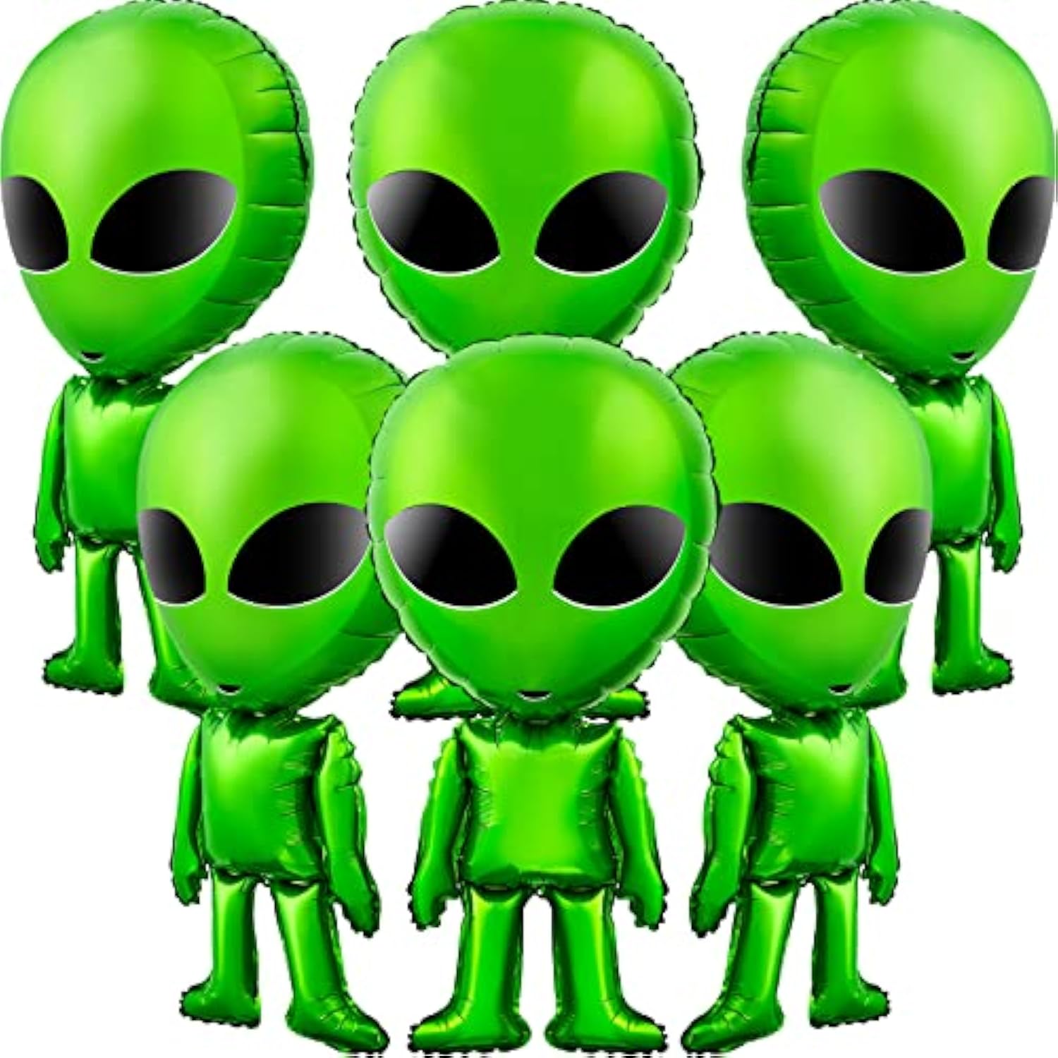 6 Pcs Large Alien Balloons Green Inflatable Alien Space Birthday Party Supplies For 420 Decorations Halloween Party Backdrop Home Trunk Or Treat Car 31.5 Inch