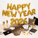 Gold Happy New Year 2026 Balloons for NYE Party and Festive Decorations