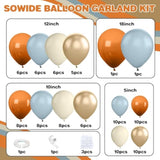 Fall Balloon Arch Kit with White Gold Orange Blue Balloons for Baby Shower Party