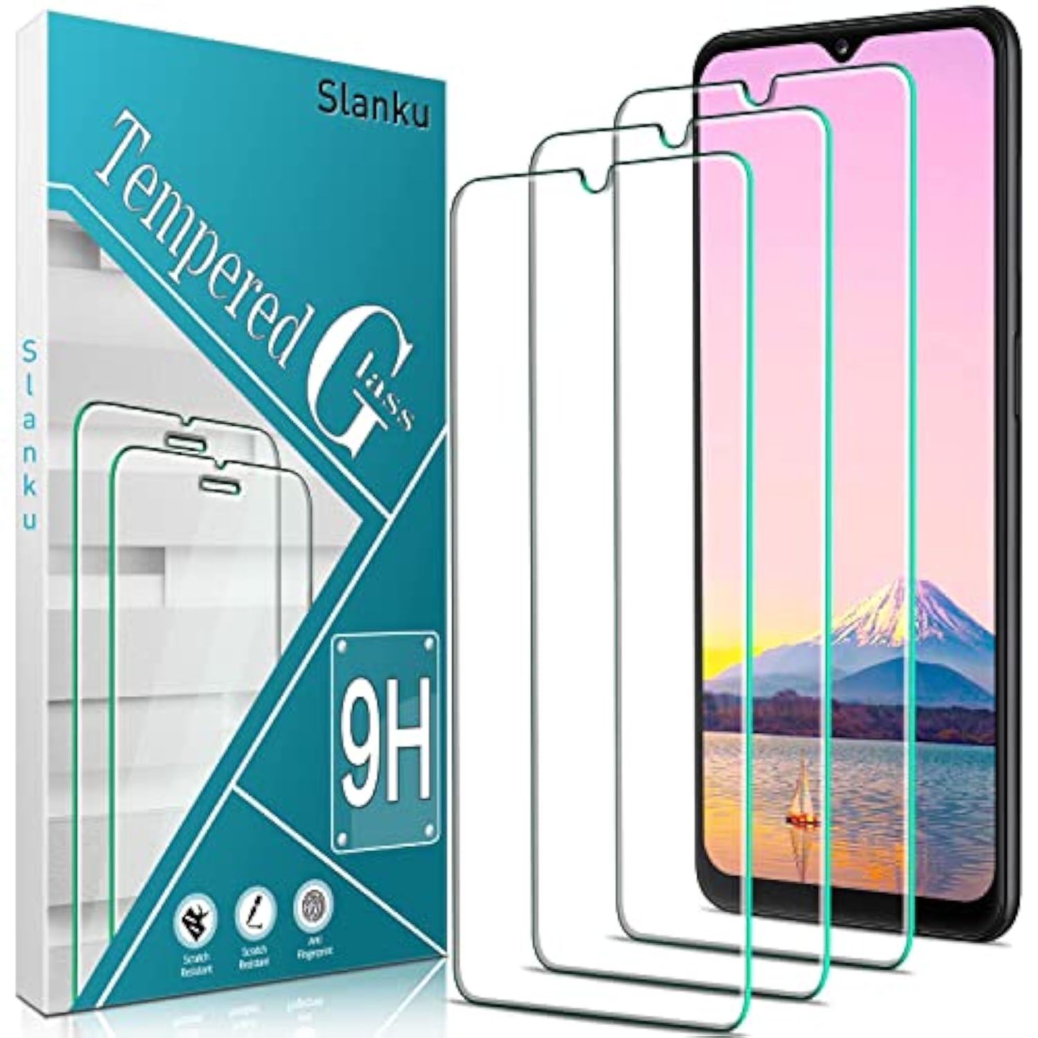 (3 Pack) Screen Protector For Samsung Galaxy A12 Tempered Glass, Bubbles Free, Anti-Scratch, Easy To Install, Case Friendly, 9H-Hardness